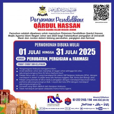 Pinjaman Pendidikan Qardul Hassan MAINJ sesi 2025