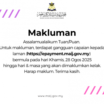 Makluman: Gangguan capaian Sistem